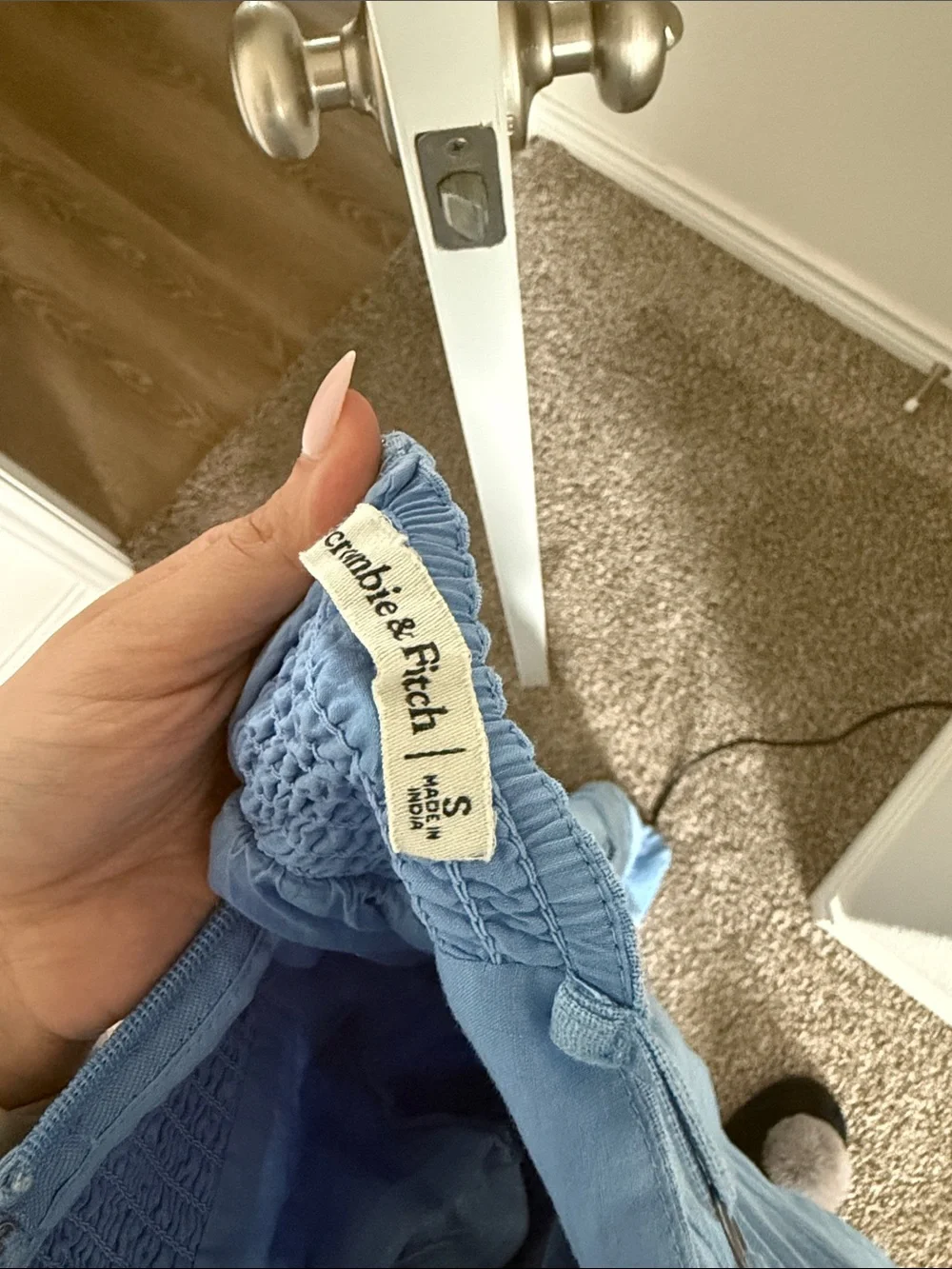 Abercrombie & Fitch Sky Blue Spaghetti Strap Maxi Dress